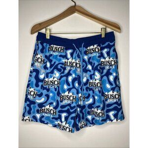 Busch Light Swim Trunks Board Shorts Lined Men's 32/34 Blue